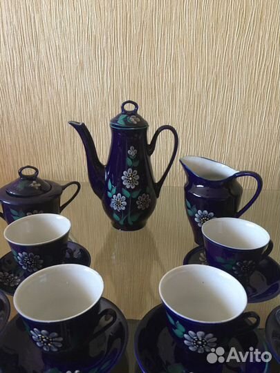 Кофейный сервиз cobalt винтаж