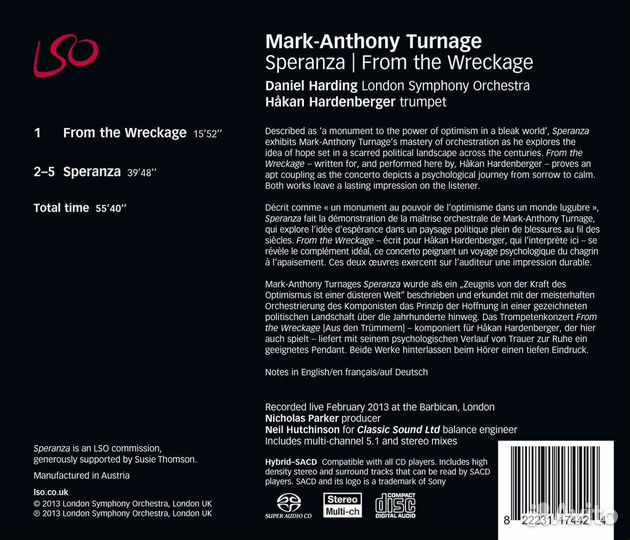 Mark-Anthony Turnage (geb. 1960) - Speranza (1 CD)