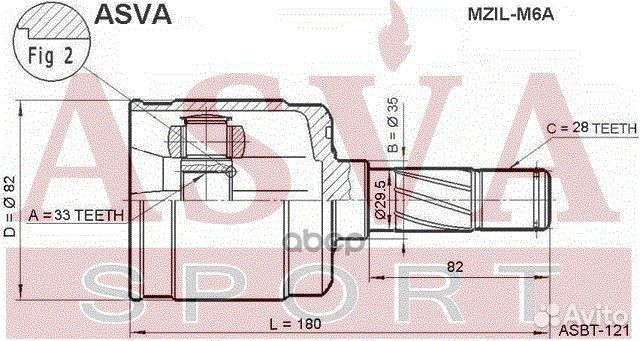 ШРУС внутренний перед лев mzilm6A asva