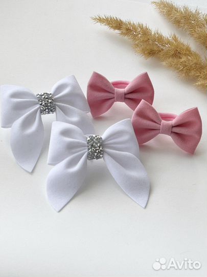 Банты для школы из органзы, замши