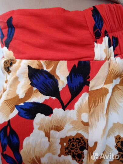 Юбка летняя с цветочным принтом 44 размер