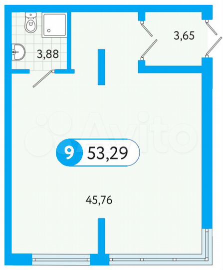 Свободного назначения, 53.29 м²