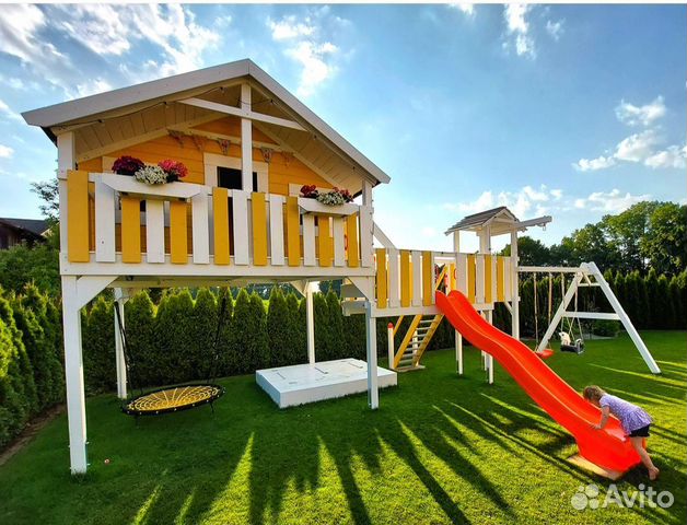 Детский игровой комплекс с домиком и горкой купить в Красногорске ...