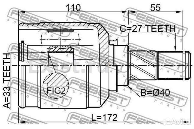 Шрус внутренний передний левый