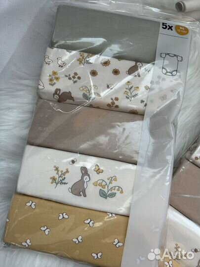 Новый комплект детских боди 5 шт C&A