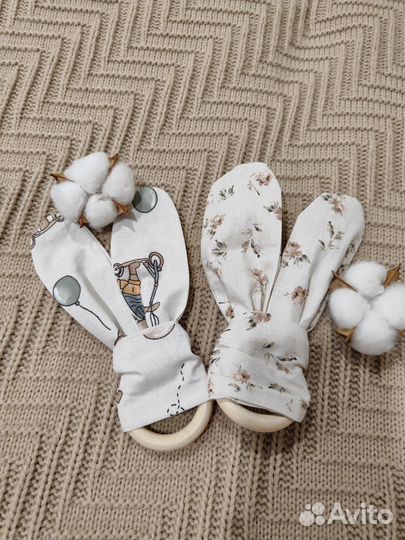 Грызунок ушки, погремушка, игрушка шуршалка