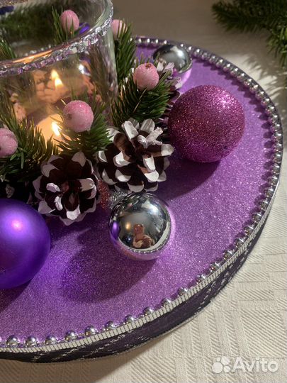 Новогодний подсвечник ручная работа