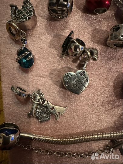 Шармы с браслетом серебро