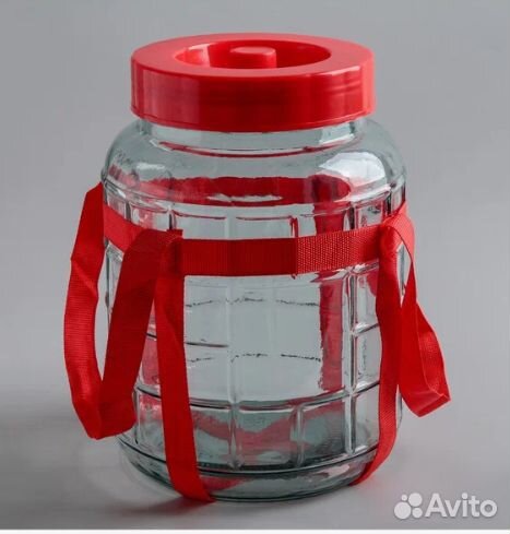 Банка стеклянная 9 л. с гидрозатвором