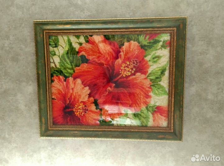 Интерьерная картина вышивка