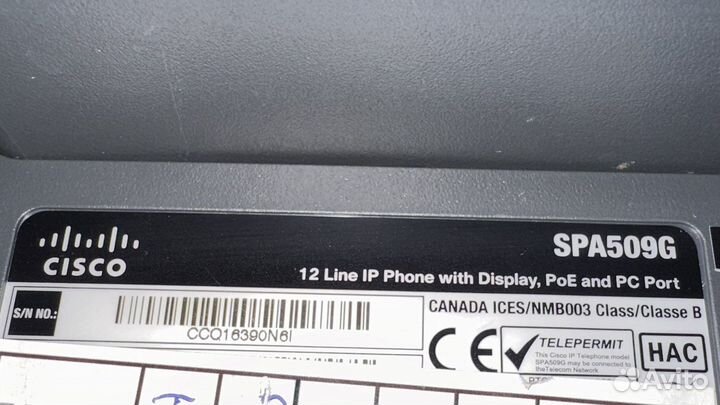 Телефон ip Cisco SPA509G