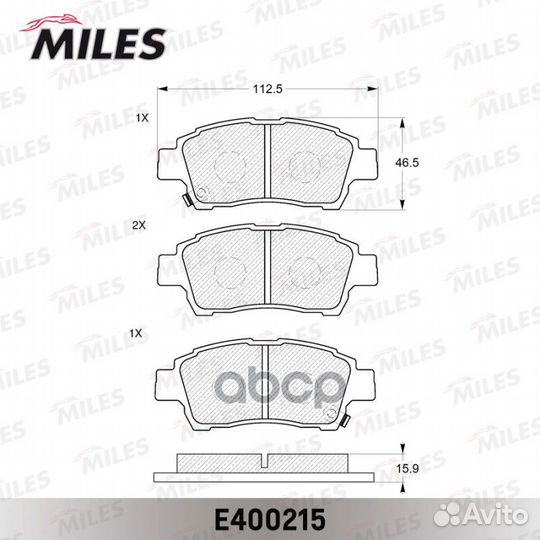 E400215 miles Колодки тормозные передние E40021