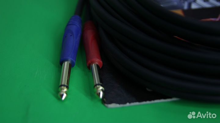 Кабель 2*jack 6.3 моно штекер - 2*jack 6.3 моно