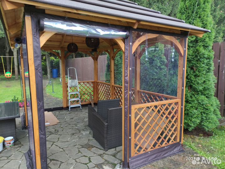 Мягкие окна для кафе летней веранды беседки