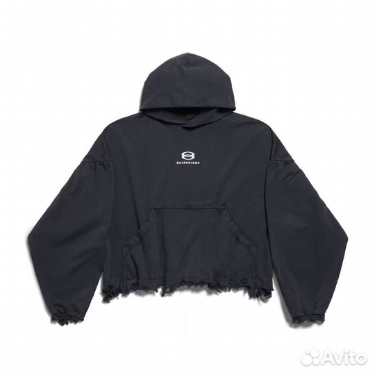 Balenciaga Unity Logo Cropped Hoodie