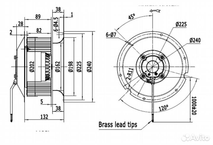 Мотор-колесо 200-4Е для вентилятора
