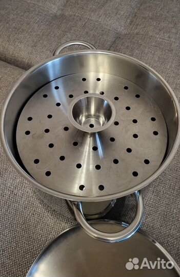 Кастрюля Гурман-всмпо 7л с мантоваркой