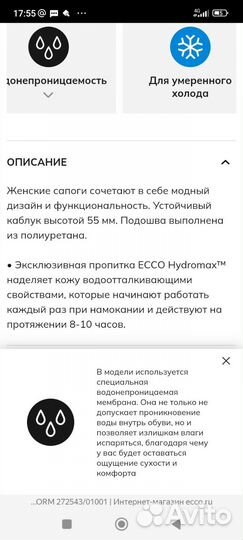 Новые сапоги ecco