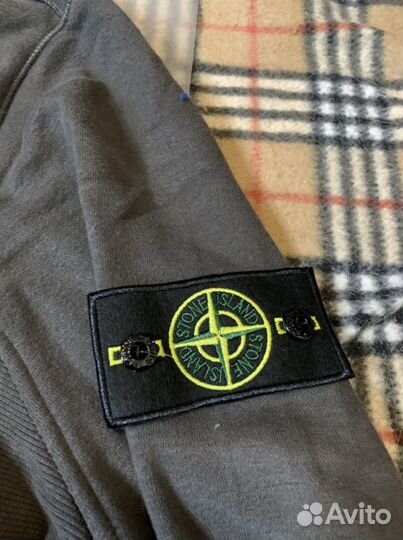 Зип худи stone island серый