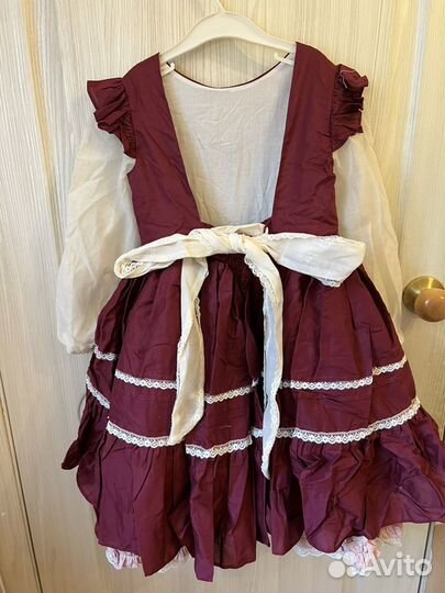Платье нарядное для девочки бордовое dollcake 8