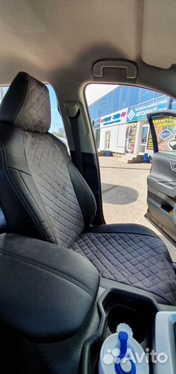 Авточехлы экокожа+алькантараT.Rav-4 5покония