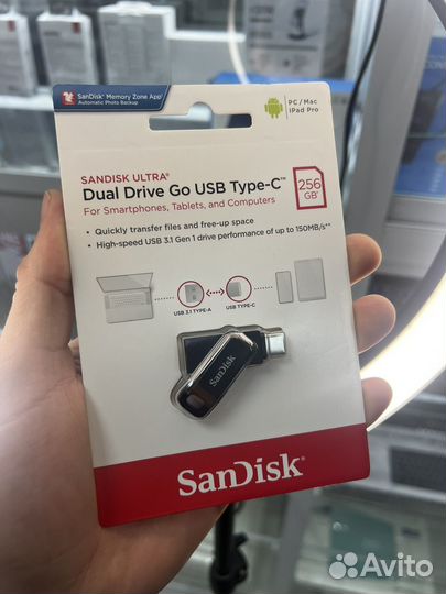 Флешка sandisk usb + type-c