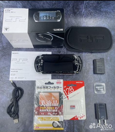 Sony PSP Slim 3008 (128гб, 570 игр, Комплект)