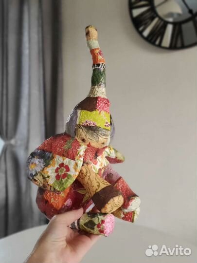 Интерьерная игрушка слон папье-маше ручная работа