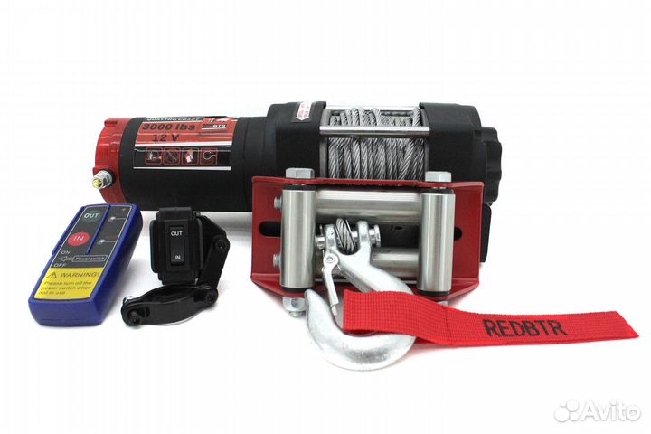 Лебедка УАЗ 12В 3000 lbs (1360 кг) (стальной трос)