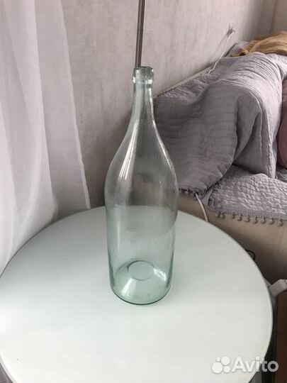 Бутыль стеклянная 3 литра рустик, винтаж