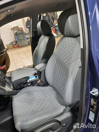 Чехлы Hyundai Tucson Экокожа ромб Автопилот