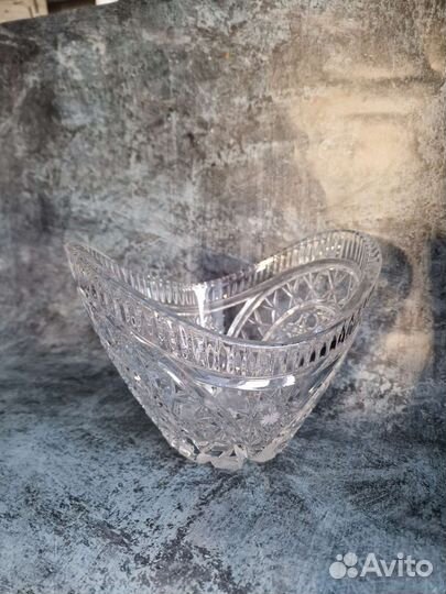 Ваза для фруктов большая хрустальная СССР