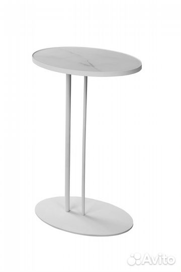 Журнальный столик Stone овальный 015, белый (арт. 015 А015.2 D01)