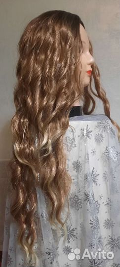 Парик омбре пепельный блонд на сетке