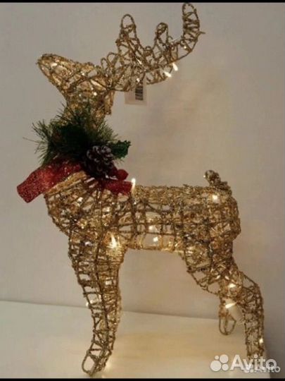 Новогодний светящийся олень 50 см