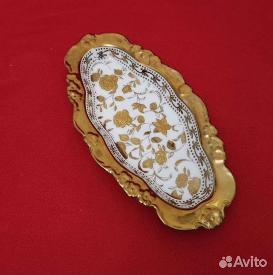 Тарелка блюдо десерт овальное р-р18на14см фарфор