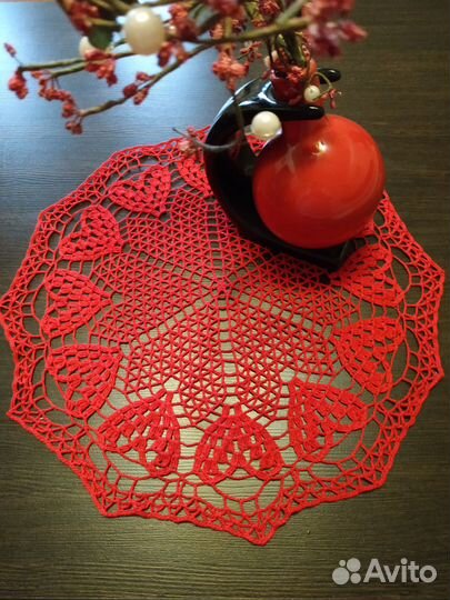 Салфетка вязаная ручной работы С любовью