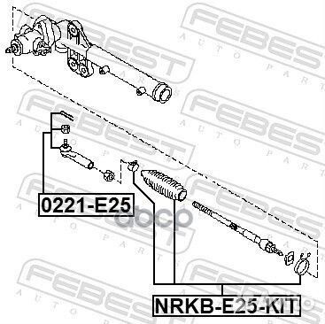 Пыльник рулевой рейки nrkb-E25-KIT Febest