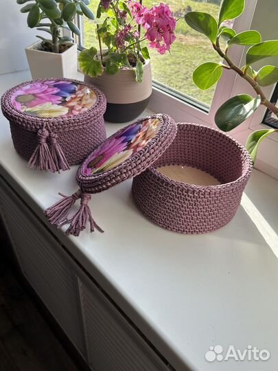 Корзина интерьерная из полиэфирного шнура