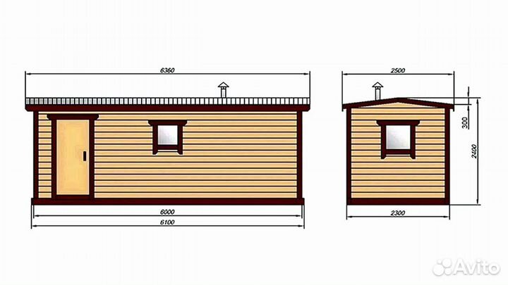 Мобильная баня из бруса