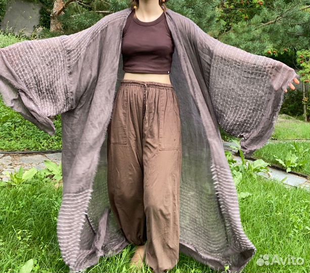 Легкая длинная накидка бохо