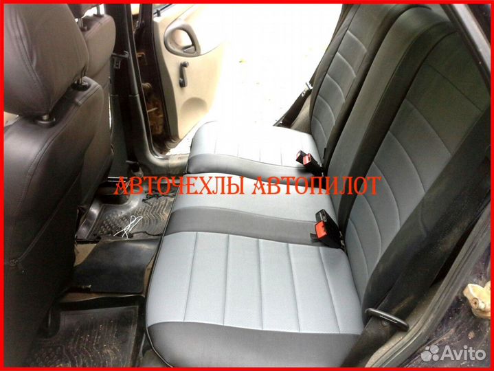 Чехлы Автопилот LADA Largus из экокожи чёрно-серые