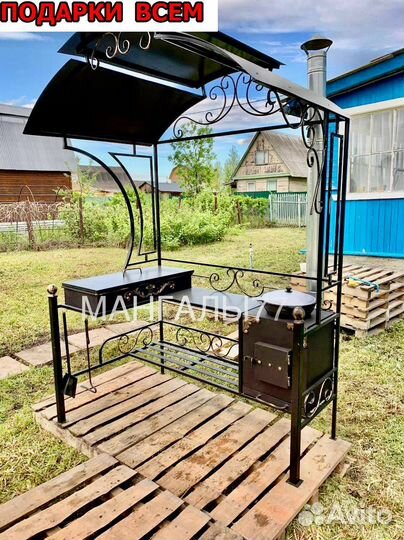 Кованные мангалы с крышей