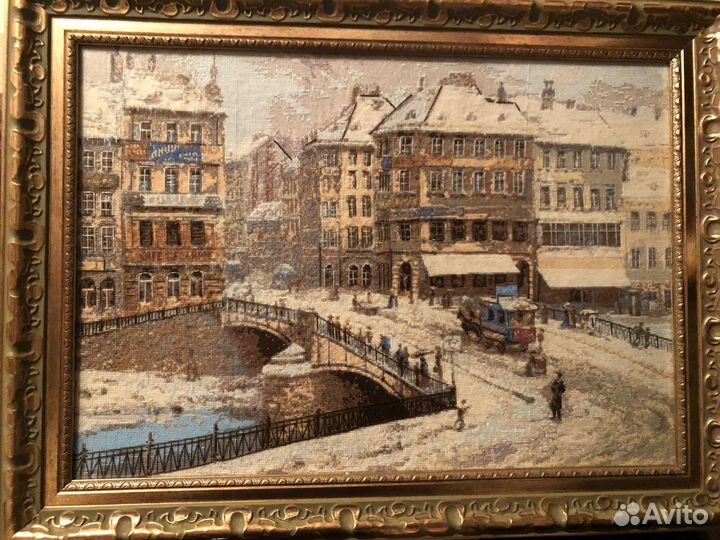 Картина вышитая крестом Зимняя вена