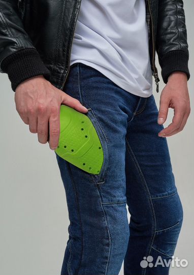 Мотоджинсы inflame rage с защитой Мотоштаны синие