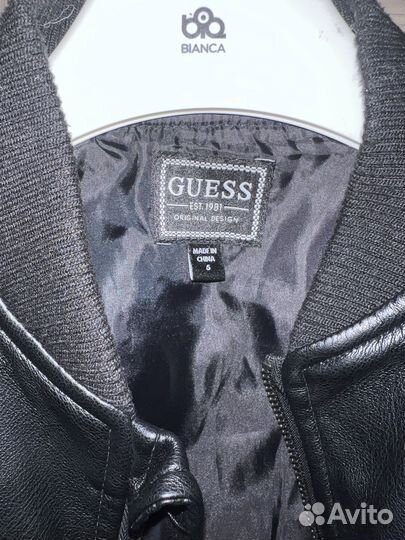 Куртка-бомбер детская из экокожи Guess