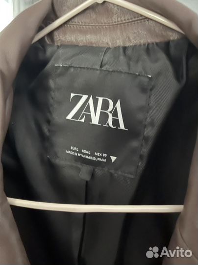 Кожаный пиджак zara