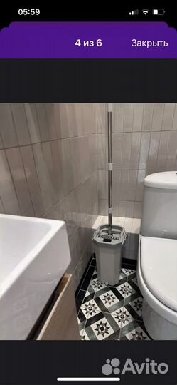 Швабра с отжимом, для собирания шерсти и волос