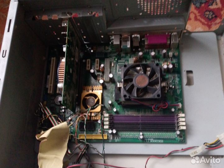 Материнская плата с процессором на зап части