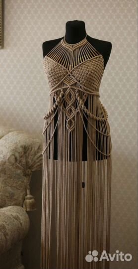 Платье макраме из хлопка